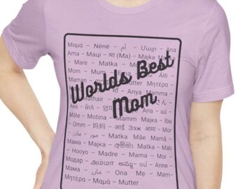 La migliore mamma del mondo, mamma in 70 lingue, maglietta a maniche corte "Mamma Internazionale"