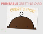 Congratulations black baby card - New black baby card - Newborn Card - Baby boy card - Baby girl card - Gender neutral baby card