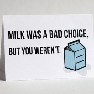 Funny Love Card - Anchorman Milk Was a Bad Choice Love Card - Card for Husband - Card for Wife - Anniversary Card - popular cards