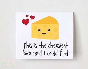 Funny Cheesiest Love Card - Valentine's Day Card for Husband or Wife