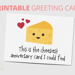 Afdrukbare jubileumkaart - Thuis afdrukken Jubileumkaart - Dit is de meest cheesiest jubileumkaart die ik kon vinden - Populaire verjaardag