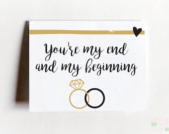 Card for Future Husband - You're My End and My Beginning Card - Wedding Card - Anniversary Card - Card for Fiance - Sweet love Card