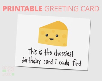 Tarjeta de cumpleaños divertida y cursi - Tarjeta imprimible para tu mejor amigo/a (PDF)