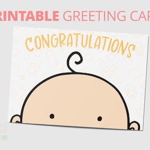 Carte de félicitations pour bébé - Nouveau bébé - Carte nouveau-né - Carte bébé garçon - Carte bébé fille - Carte bébé neutre de genre