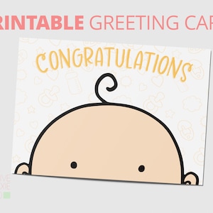 Congratulations baby card New baby card Newborn Card Baby boy card Baby girl card Gender neutral baby card image 1