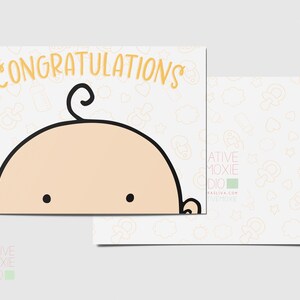 Congratulations baby card New baby card Newborn Card Baby boy card Baby girl card Gender neutral baby card image 2