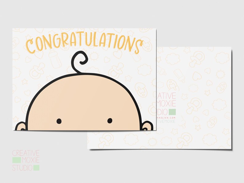 Congratulations baby card New baby card Newborn Card Baby boy card Baby girl card Gender neutral baby card image 2