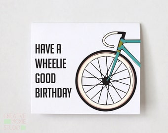 Tarjeta de cumpleaños divertida para bicicleta: Caballito, buen juego de palabras