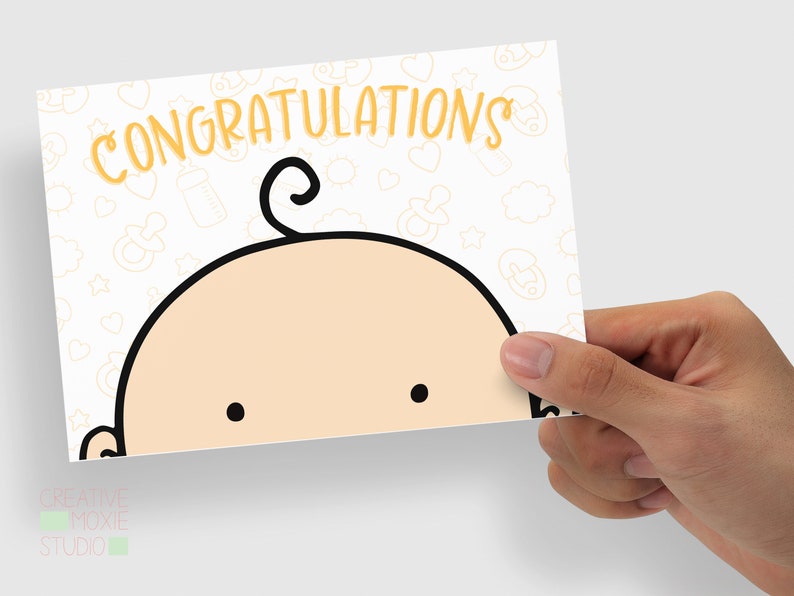 Congratulations baby card New baby card Newborn Card Baby boy card Baby girl card Gender neutral baby card image 3