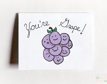 Encouragement Card- Card for Friend - You're Grape Card - Just Because Card - Popular coworker cards - Best selling cards