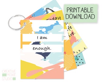 Printable Affirmation Cards - Self Love Affirmation Cards - Self Care Affirmation - nighttime affirmations - bedtime mantra - print at home