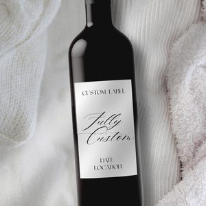 Wine bottle label, bottle label, fully custom wine bottle label, minimalistic wine bottle label, personalised wine bottle, custom wine