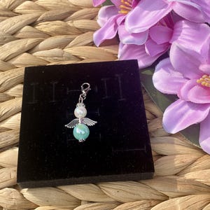 Angel pendant guardian angel keychain - green