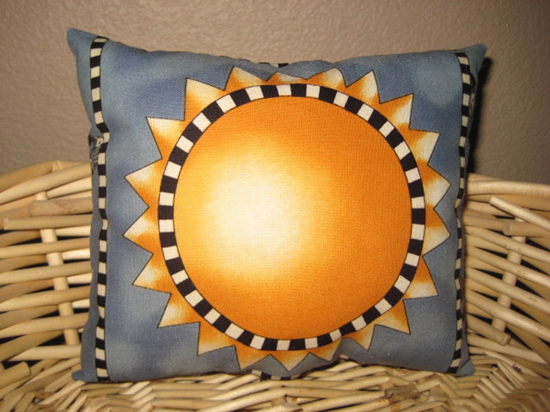 Pillow Using a Debbie Mumm Fabric Panel / Sun Themed Fabric Panel