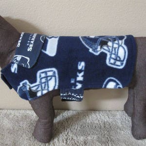 Football Themed Fleece Lined Dog Coat / Flannel Lined / 10 back image 2