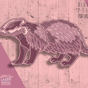 Raccoon svg ai cdr dwg eps Files for Download, Animal Laser Cut, 3D Layered Design, Xtool Projects, Glowforge Wood Templates, CNC Craft