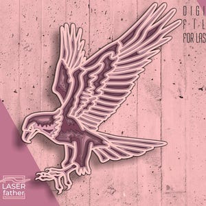 Eagle svg ai cdr dwg eps Files for Download, Multilayer Laser Cut, Bird Design, Wild Animal Art, Glowforge Projects, Xtool Template