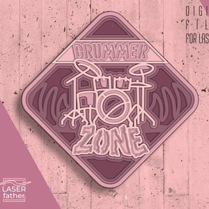 File di batteria in formato svg ai cdr dwg eps da scaricare, taglio laser del legno, design a strati 3D, arte degli strumenti musicali, Cricut Papercut, modello Glowforge