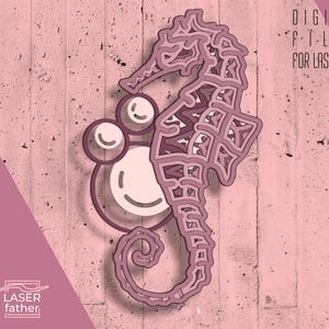 Sea Horse svg ai cdr dwg eps Files for Download, Multilayer Craft, Wooden Laser Cut, Xtool, Cricut, Underwater Animal Art, Ocean Life Design
