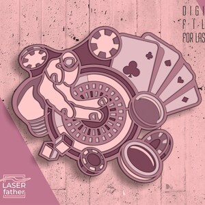 Poker svg ai cdr dwg eps Files for Download, Playing Cards Laser Cut, 3D Layered Projects, Casino Design, Wood CNC Crafts, Glowforge Art