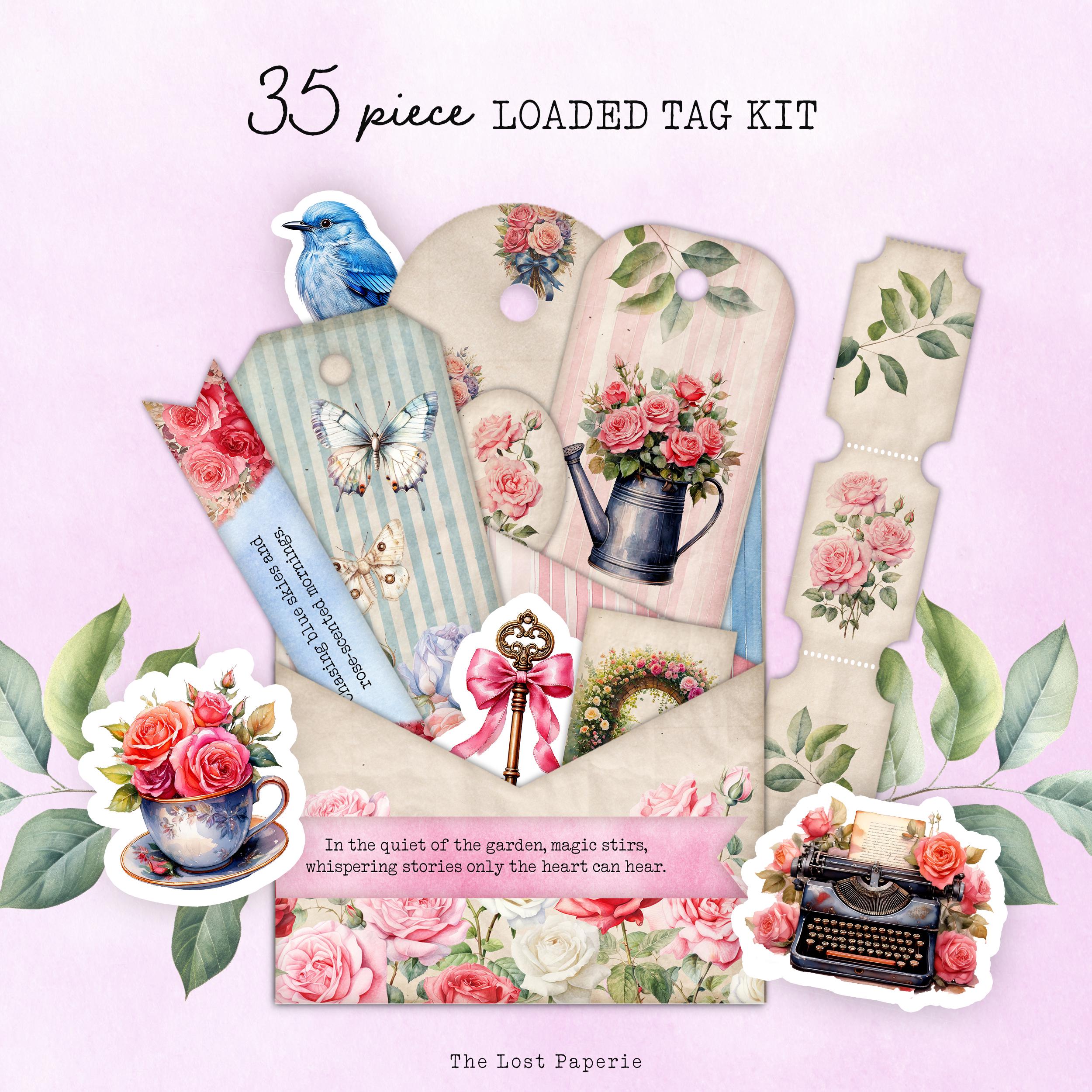 Loaded Tag Printable | Vintage Rose Garden Loaded Tags Kit ...