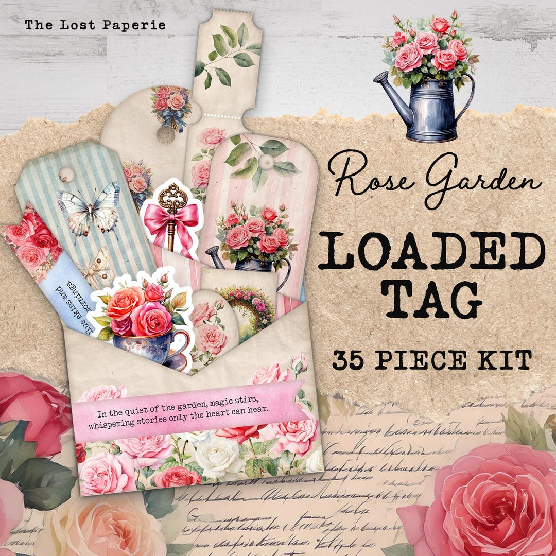 Loaded Tag Printable | Rose Garden Loaded Tags Kit | Shabby Chic ...