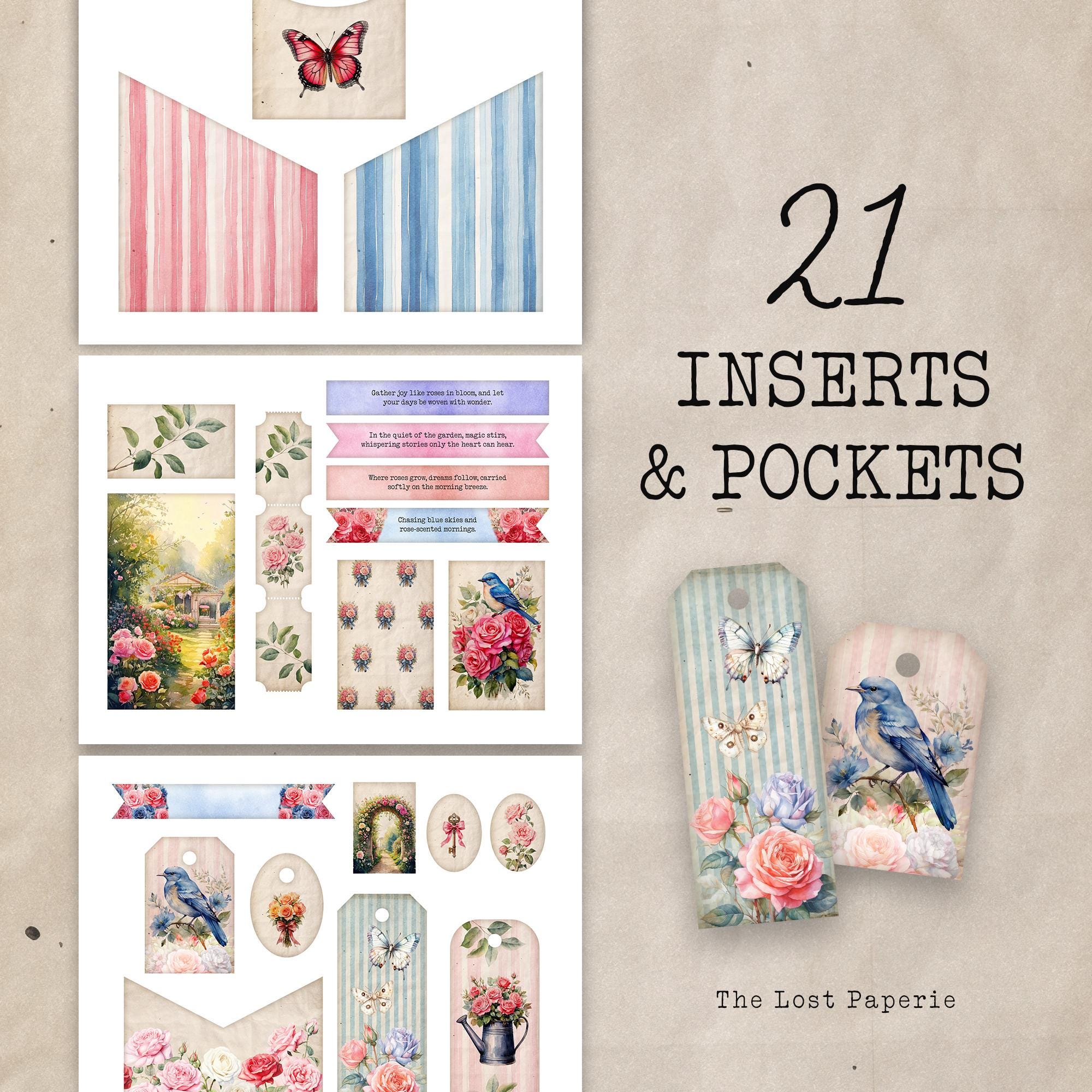 Loaded Tag Printable | Vintage Rose Garden Loaded Tags Kit ...