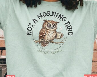 Camiseta divertida con meme de búho para amantes de las aves - Estilo cottagecore con estampado retro - Regalo para introvertidos