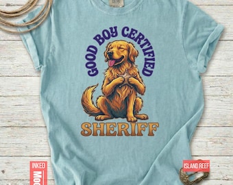 Camiseta de sheriff Golden Retriever – Camiseta vaquera para perros con certificación Good Boy