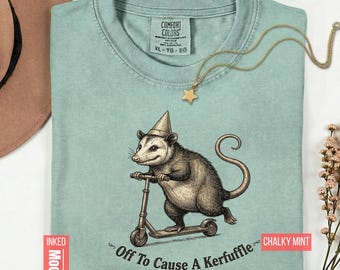 Camiseta divertida y sarcástica de zarigüeya para armar un alboroto en patinete.