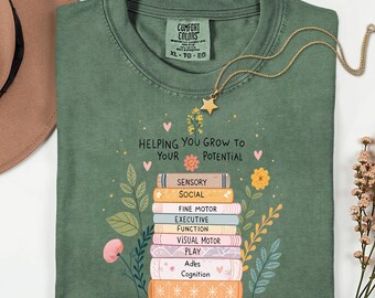 Camiseta de OT con flores silvestres: regalo para asistente de terapia, concienciación sobre la salud mental