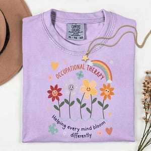Wildflower OT Shirt: Toile Floral Tee, Occupational Therapy Gift