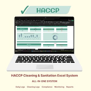 Lebensmittelsicherheit Excel System | HACCP Reinigung & Hygiene Dashboard Vorlage