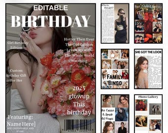 Birthday Magazine Template Canva: Custom Photo Keepsake (Digital Download)
