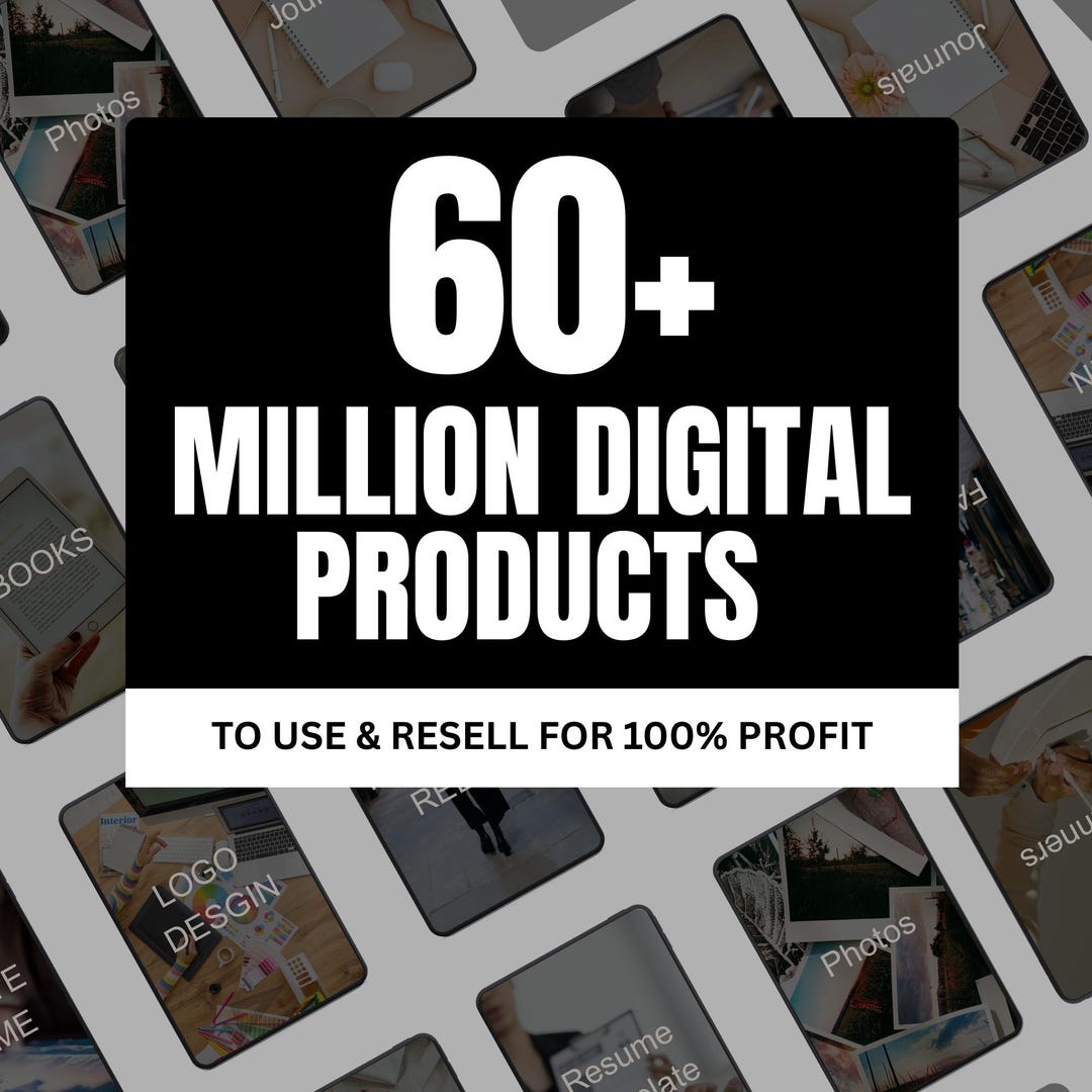 60 Million+ Digital Products Resell Bundle: PLR & MRR Rights, Canva ...