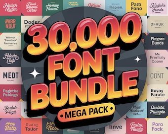 30,000 Fonts Mega Bundle – Instant Download for Designers, Crafters & DIY Projects