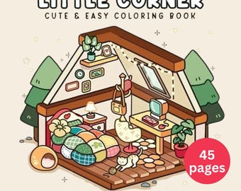 Kawaii Malbuch: 45 niedliche, von Hand gezeichnete Seiten (PDF Download)