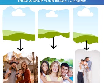 Canva Frame Templates: Torn Edge Photo Collage (Digital Download)