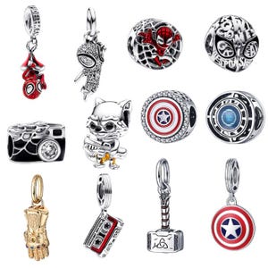 Armband 14K guldpläterade/silverberlocker - Marvel Avengers-berlocker - Armbandshängen - Kompatibla berlocker