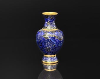 中国アンティーク真鍮七宝孔雀模様花瓶 - Etsy 日本