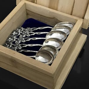 Juego de 6 cucharas de té vintage Hildesheim Rose de plata 830, GEWE Malmö sueco