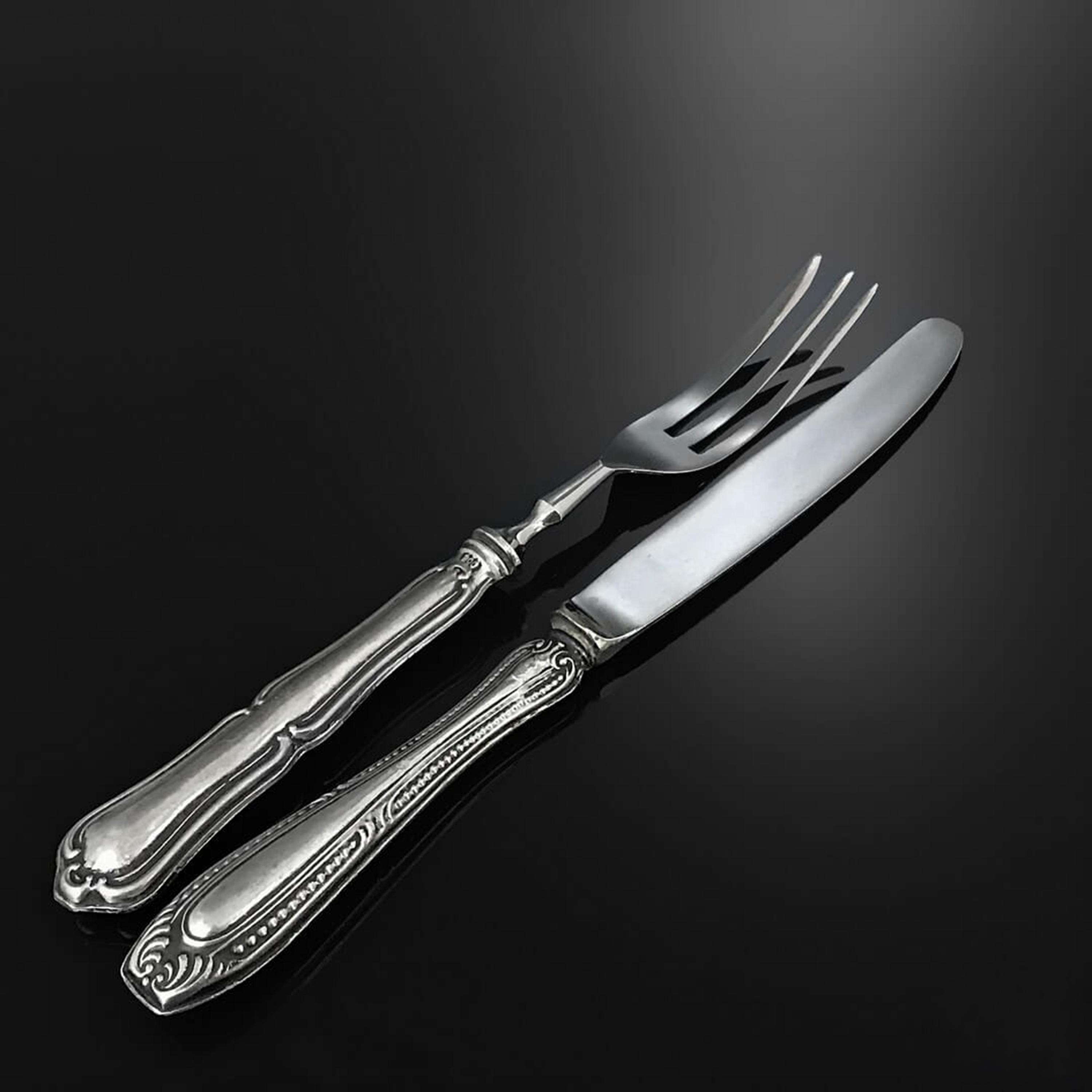 800 Silver Cutlery Set - Etsy