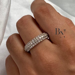 Diamond Eternity Band, Stackable Band, Pave Diamond Wedding Band, Eternity Diamond Ring, Lab Grown Diamond Eternity Band, Solid Gold Ring