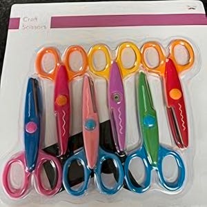 Craft Scissors Set - 6 Decorative Edge Scissors for Kids and Adults, DIY Art Projects, Scrapbooking Craft Supplies