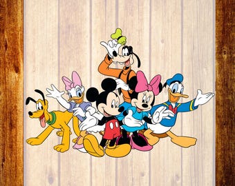 Transferencia DTF de Mickey y sus amigos, diseño de camiseta para vacaciones familiares en Disney World, regalo para un viaje a Disneyland.