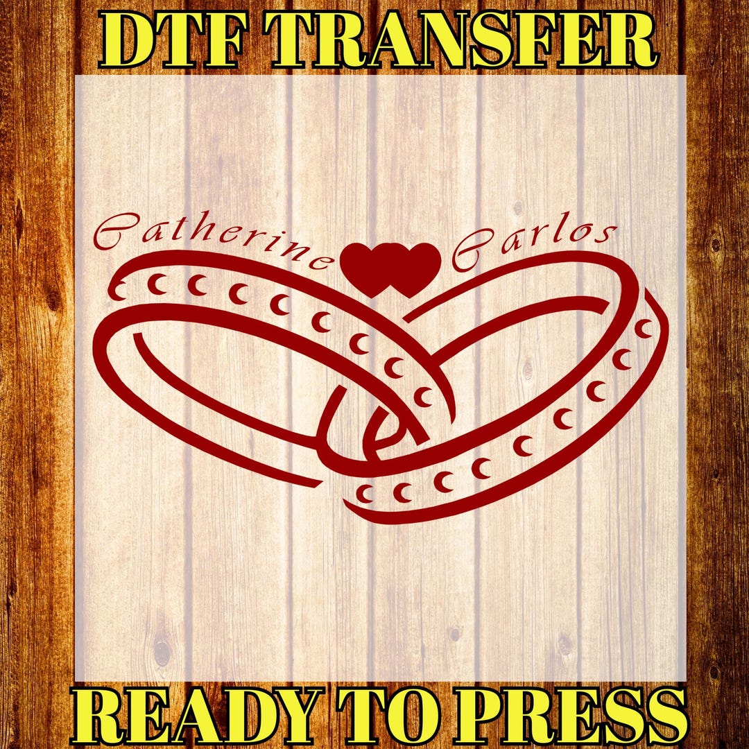 Transferring Rings Custom Wedding Rings DTF Transfer, Personalized Happy Marriages Heat ...