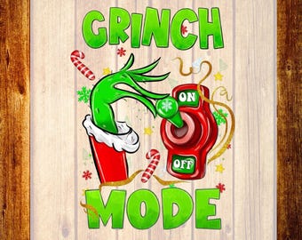 Grinch Mode DTF Print: Christmas Joystick Iron Transfer, Xmas Design Ready To Press