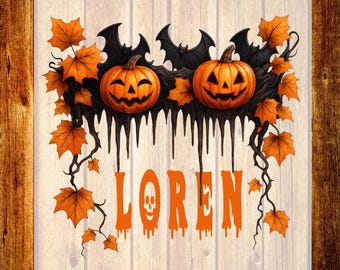 Custom Pumpkin Fall DTF Transfer, Dripping Halloween Graphic Shirt Design, Personalized Ready to Press