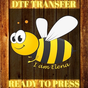 Custom Honey Bee DTF Print: Ready To Press Heat Transfer