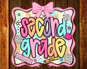 Custom Second Grade DTF Transfer, Personalized Teacher Design, Back to School Ready To Press
